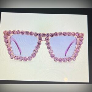 Greeksglasses purple Rhinestone styled Sunglasses